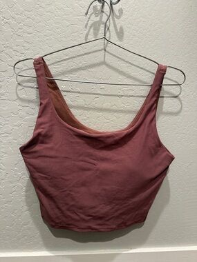 Old Navy Ribbed Scoop Crop Tank - Mauve/Pink